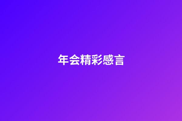 年会精彩感言