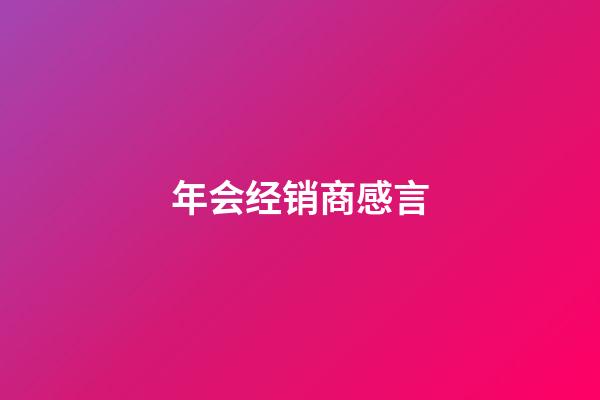 年会经销商感言