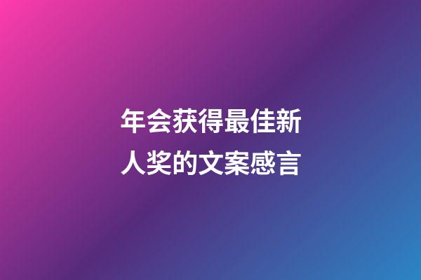 年会获得最佳新人奖的文案感言