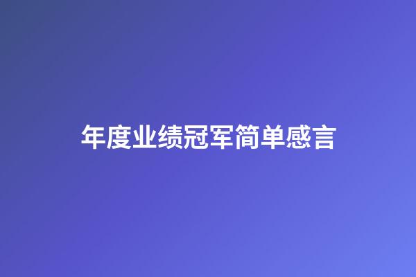 年度业绩冠军简单感言