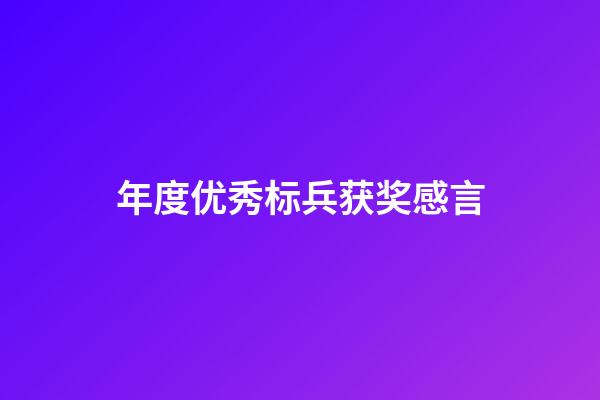 年度优秀标兵获奖感言