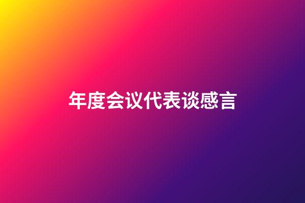 年度会议代表谈感言