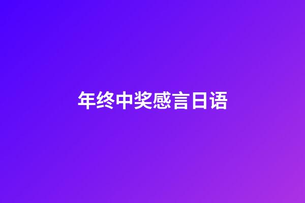 年终中奖感言日语