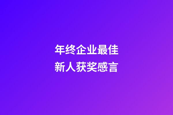 年终企业最佳新人获奖感言