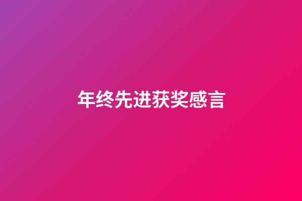 年终先进获奖感言