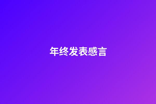 年终发表感言