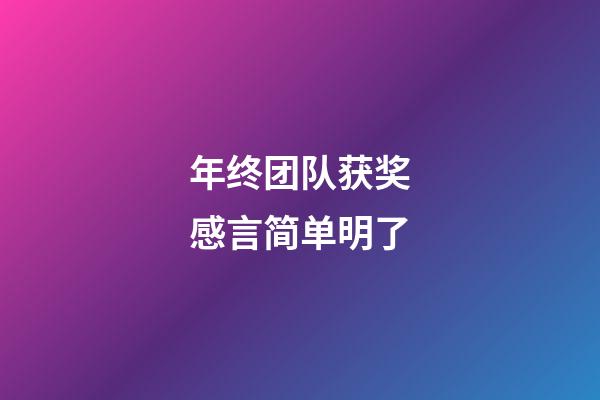 年终团队获奖感言简单明了