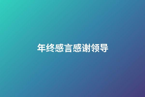 年终感言感谢领导