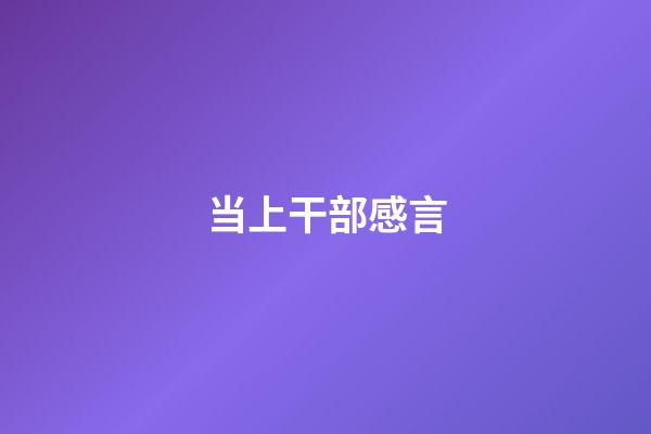 当上干部感言