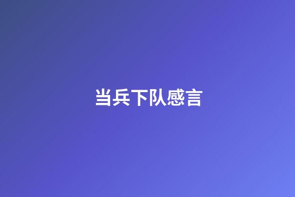 当兵下队感言