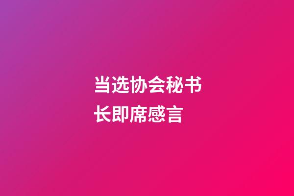 当选协会秘书长即席感言