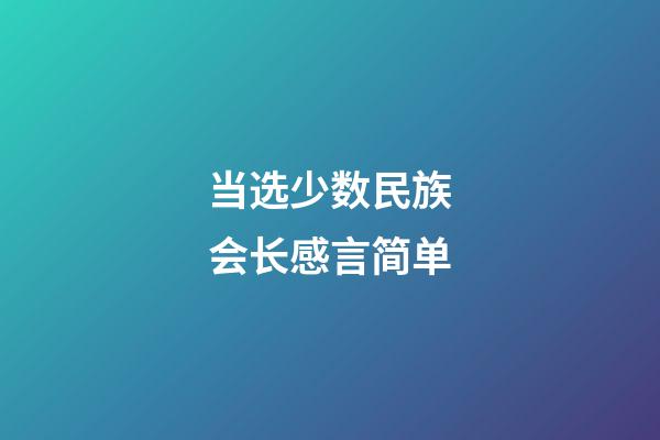 当选少数民族会长感言简单