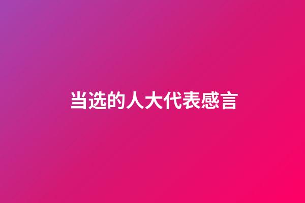 当选的人大代表感言