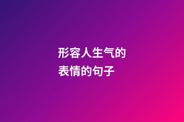 形容人生气的表情的句子