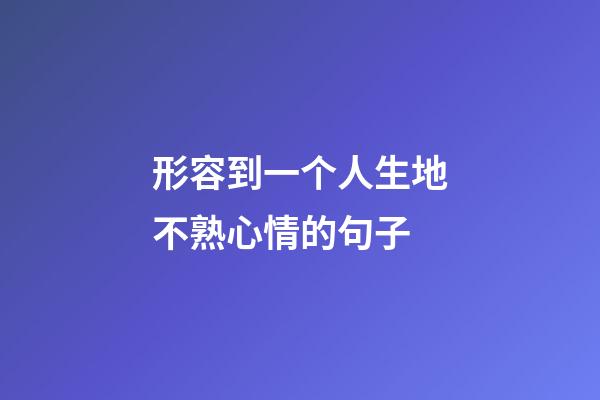 形容到一个人生地不熟心情的句子