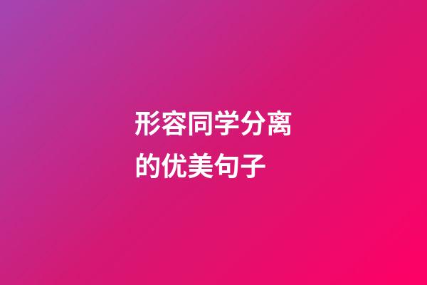 形容同学分离的优美句子