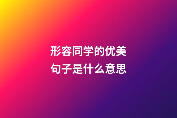 形容同学的优美句子是什么意思