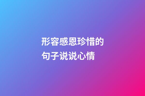 形容感恩珍惜的句子说说心情