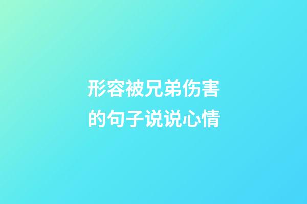 形容被兄弟伤害的句子说说心情