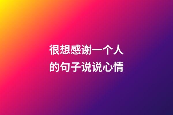 很想感谢一个人的句子说说心情