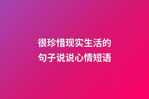 很珍惜现实生活的句子说说心情短语