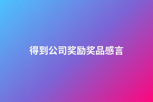 得到公司奖励奖品感言