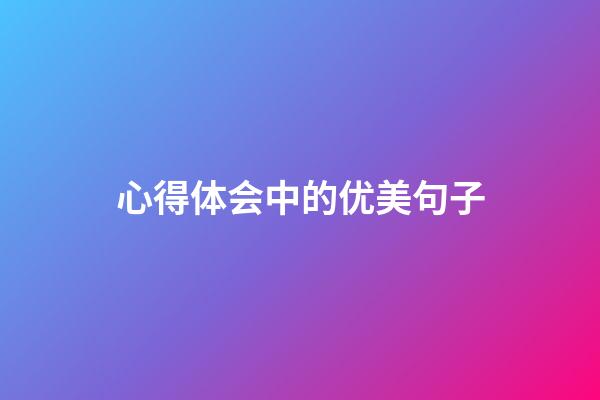 心得体会中的优美句子