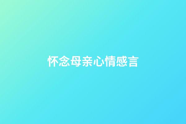 怀念母亲心情感言