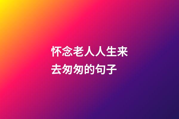 怀念老人人生来去匆匆的句子