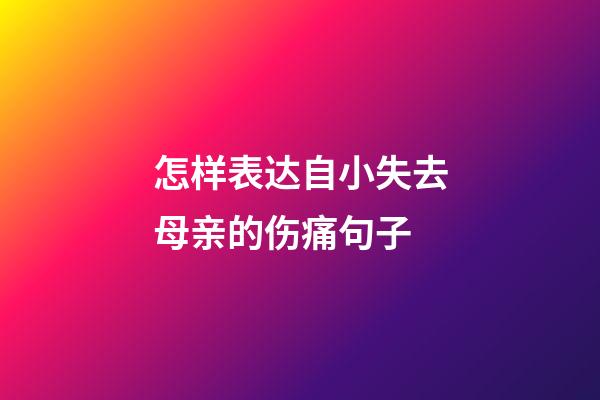 怎样表达自小失去母亲的伤痛句子