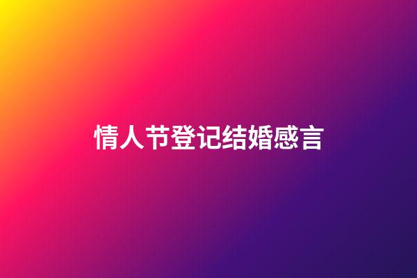 情人节登记结婚感言