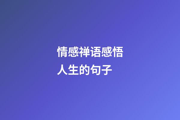 情感禅语感悟人生的句子