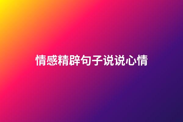 情感精辟句子说说心情