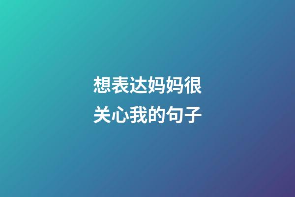 想表达妈妈很关心我的句子