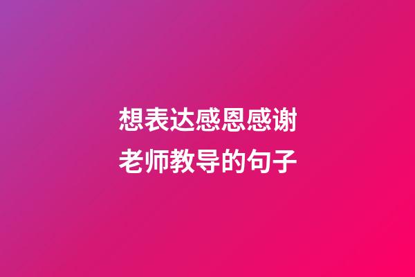 想表达感恩感谢老师教导的句子