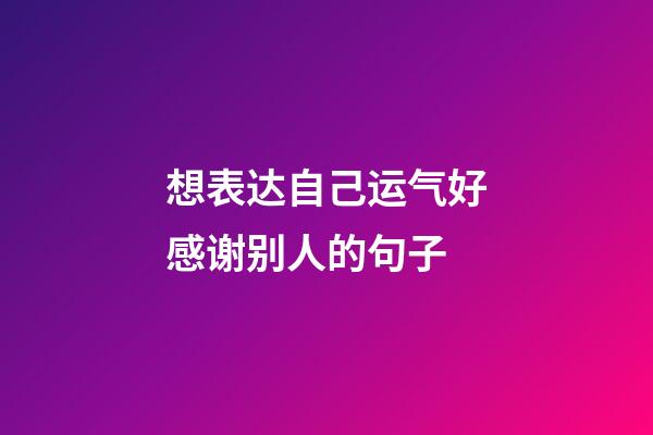 想表达自己运气好感谢别人的句子