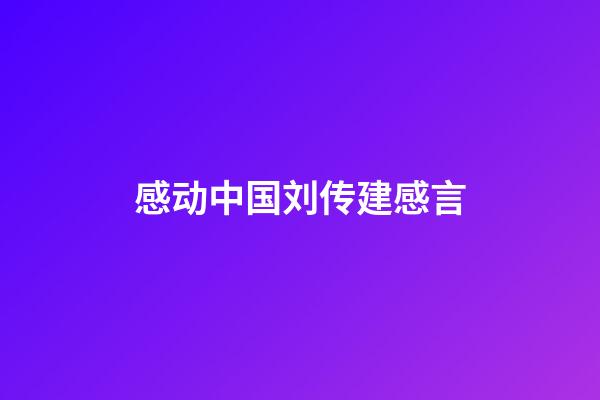 感动中国刘传建感言