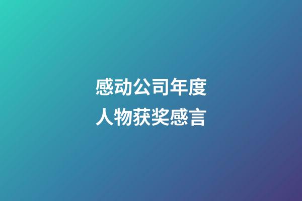 感动公司年度人物获奖感言