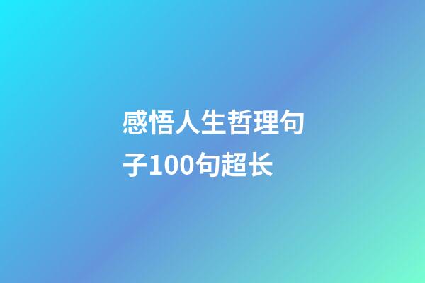 感悟人生哲理句子100句超长