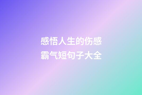 感悟人生的伤感霸气短句子大全