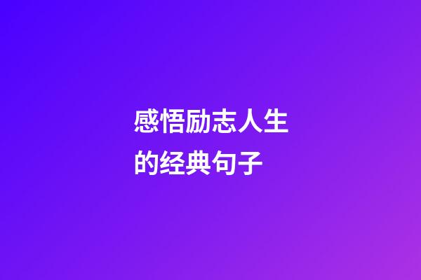 感悟励志人生的经典句子