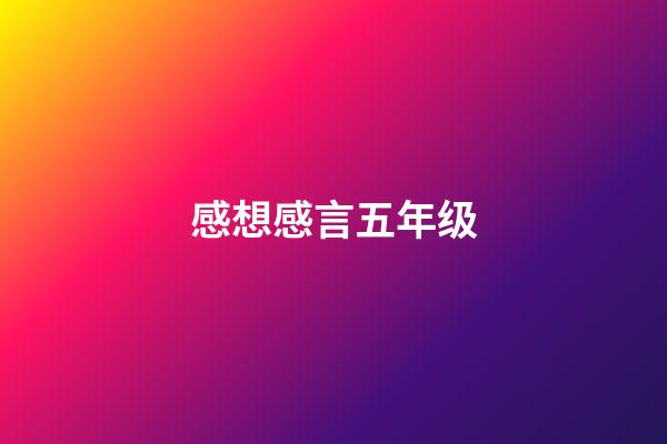 感想感言五年级