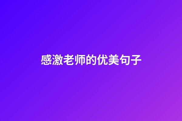 感激老师的优美句子