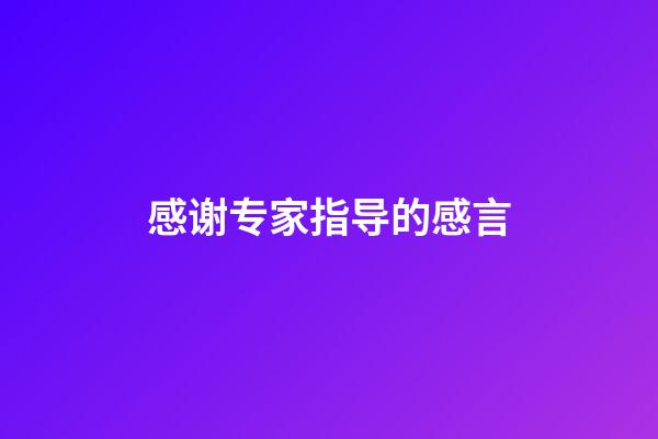 感谢专家指导的感言