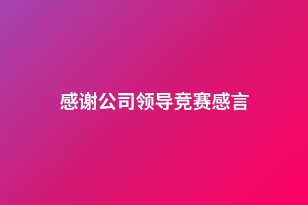 感谢公司领导竞赛感言