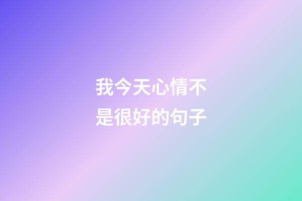 我今天心情不是很好的句子