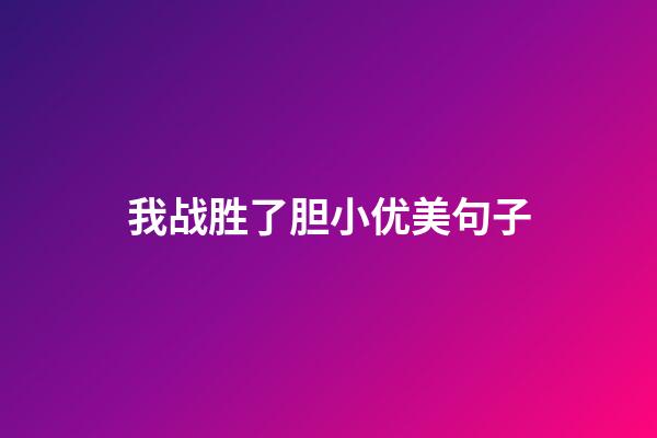 我战胜了胆小优美句子