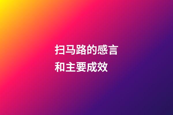 扫马路的感言和主要成效