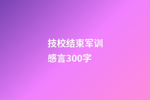 技校结束军训感言300字