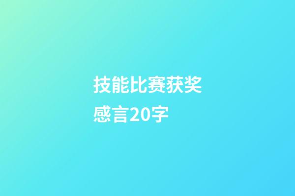 技能比赛获奖感言20字